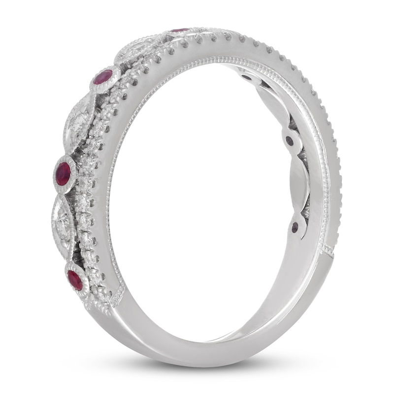 Main Image 2 of Neil Lane Diamond & Ruby Anniversary Ring 1/4 ct tw 14K White Gold