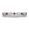 Thumbnail Image 3 of Neil Lane Diamond & Ruby Anniversary Ring 1/4 ct tw 14K White Gold