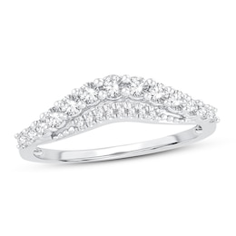 Diamond Contour Ring 3/8 ct tw Round-cut 14K White Gold