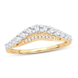 Diamond Contour Ring 3/8 ct tw Round-cut 14K Yellow Gold