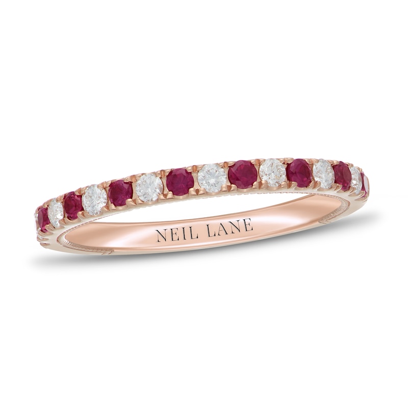 Main Image 1 of Neil Lane Ruby & Diamond Anniversary Ring 1/5 ct tw 14K Rose Gold