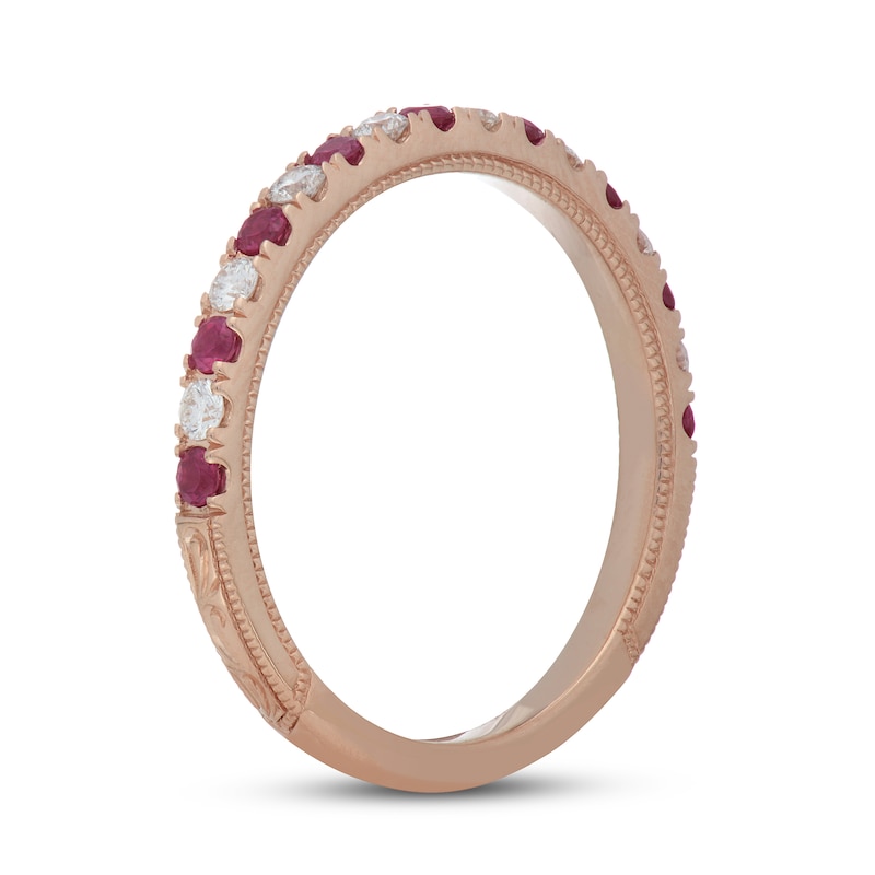 Main Image 2 of Neil Lane Ruby & Diamond Anniversary Ring 1/5 ct tw 14K Rose Gold