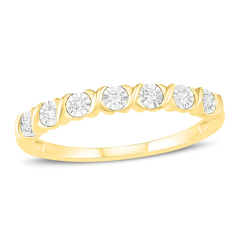 Main Image 1 of Diamond Anniversary Ring 1/10 ct tw Round-Cut 10K Yellow Gold