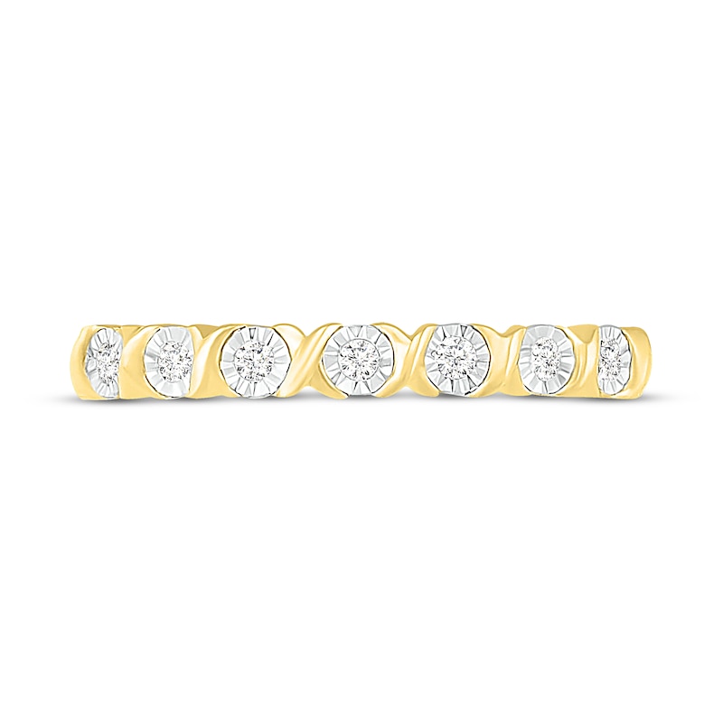 Main Image 2 of Diamond Anniversary Ring 1/10 ct tw Round-Cut 10K Yellow Gold