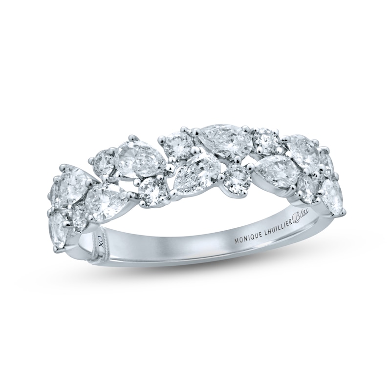 Main Image 1 of Monique Lhuillier Bliss Diamond Wedding Band 1-1/4 ct tw Pear & Round-cut 18K White Gold