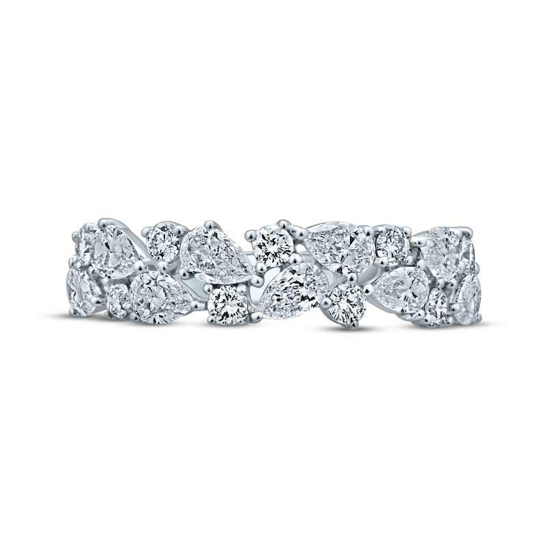 Main Image 3 of Monique Lhuillier Bliss Diamond Wedding Band 1-1/4 ct tw Pear & Round-cut 18K White Gold