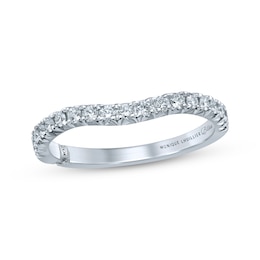 Monique Lhuillier Bliss Diamond Contour Wedding Band 1/3 ct tw Round-cut 18K White Gold