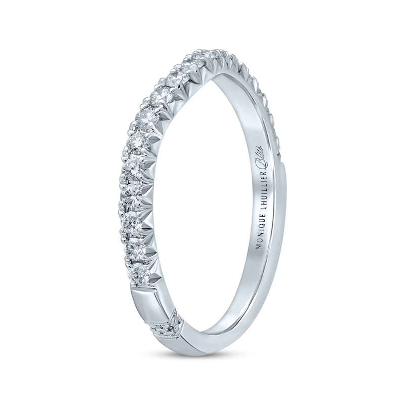 Main Image 2 of Monique Lhuillier Bliss Diamond Contour Wedding Band 1/3 ct tw Round-cut 18K White Gold