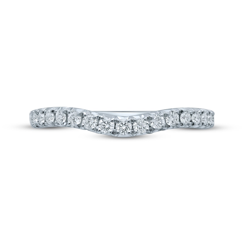 Main Image 4 of Monique Lhuillier Bliss Diamond Contour Wedding Band 1/3 ct tw Round-cut 18K White Gold