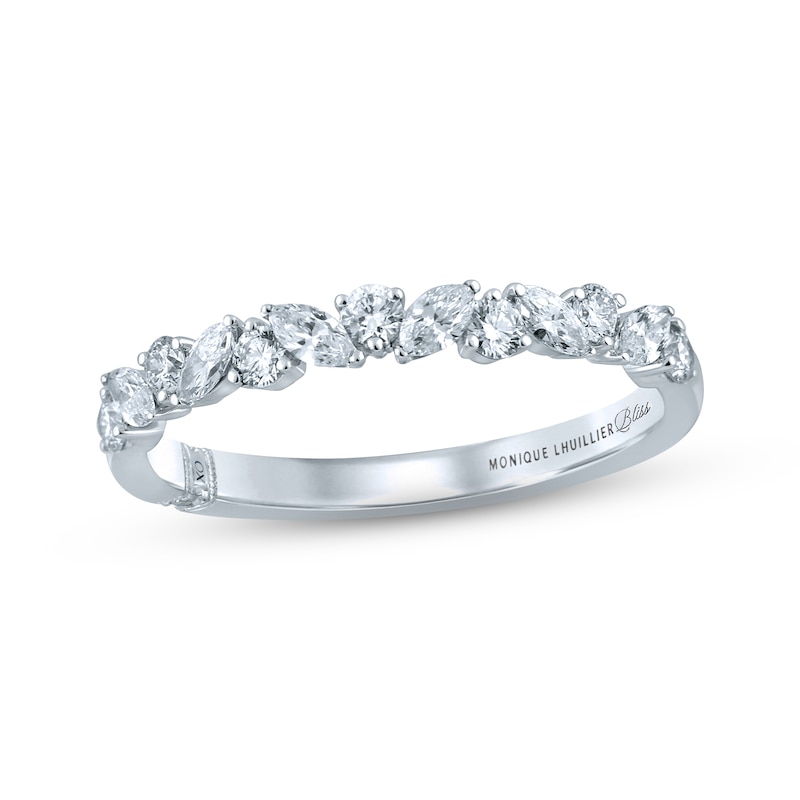 Main Image 1 of Monique Lhuillier Bliss Diamond Wedding Band 1/2 ct tw Marquise & Round-cut 18K White Gold