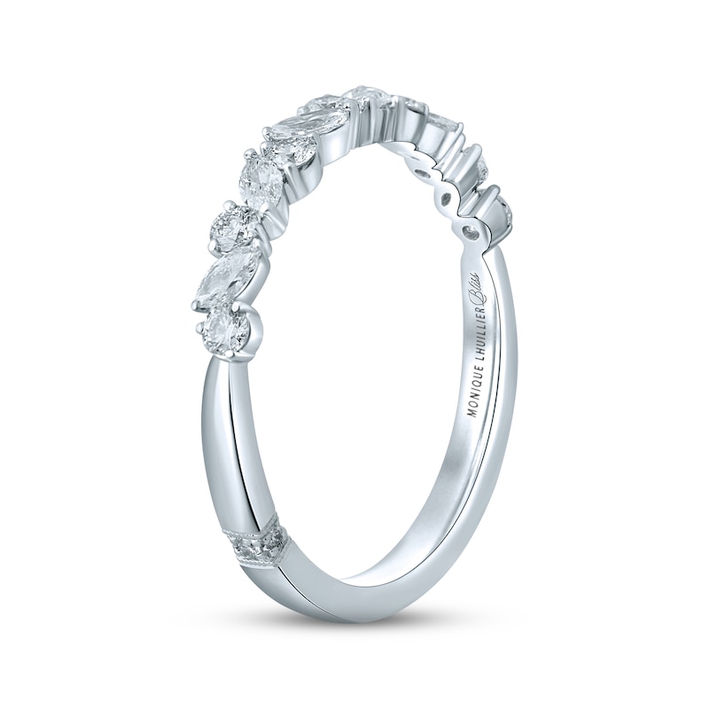 Main Image 2 of Monique Lhuillier Bliss Diamond Wedding Band 1/2 ct tw Marquise & Round-cut 18K White Gold