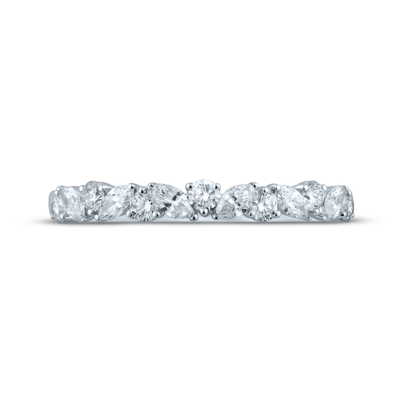 Main Image 4 of Monique Lhuillier Bliss Diamond Wedding Band 1/2 ct tw Marquise & Round-cut 18K White Gold