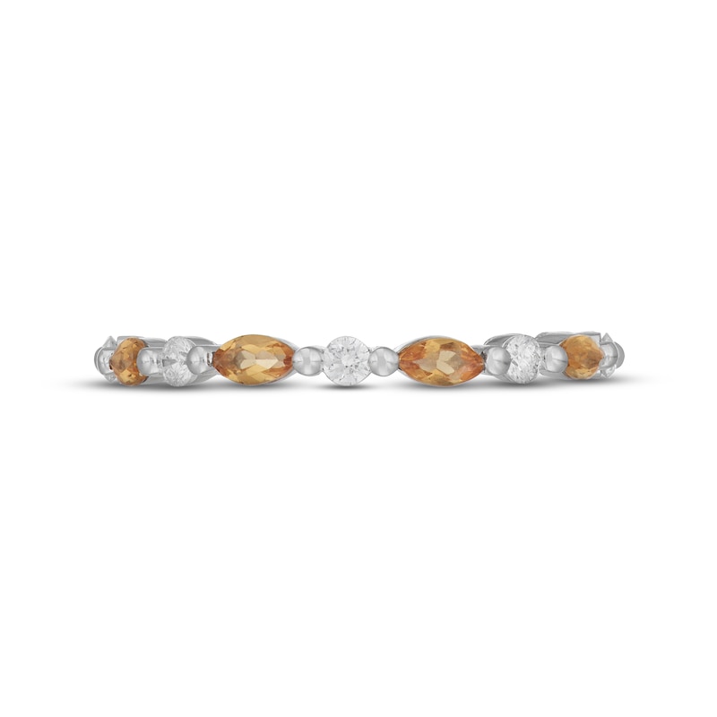 Main Image 3 of Neil Lane Citrine & Diamond Anniversary Ring 1/6 ct tw 14K White Gold