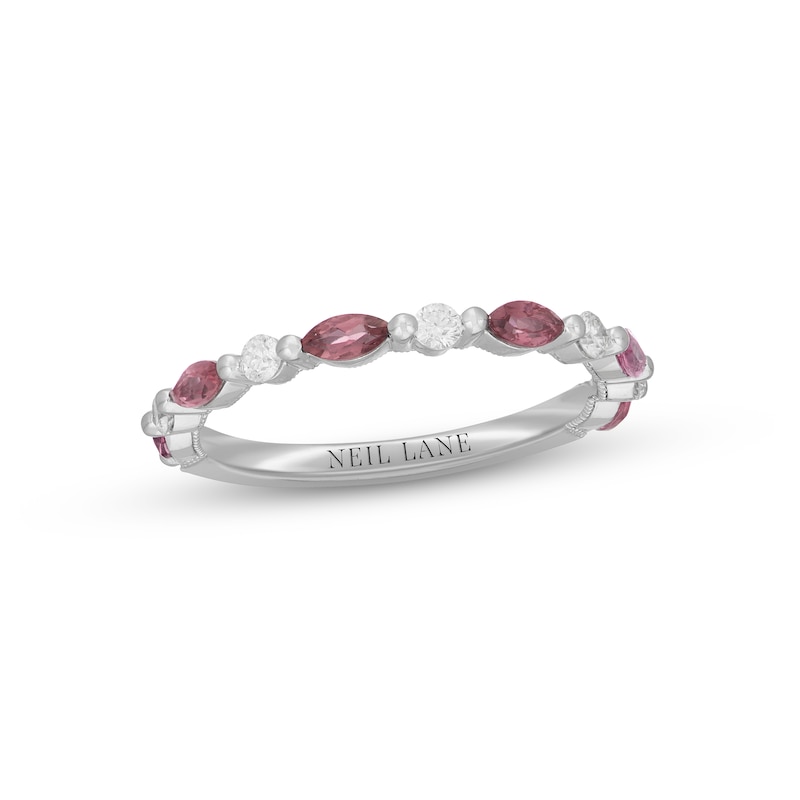 Main Image 1 of Neil Lane Pink Tourmaline & Diamond Anniversary Ring 1/6 ct tw 14K White Gold