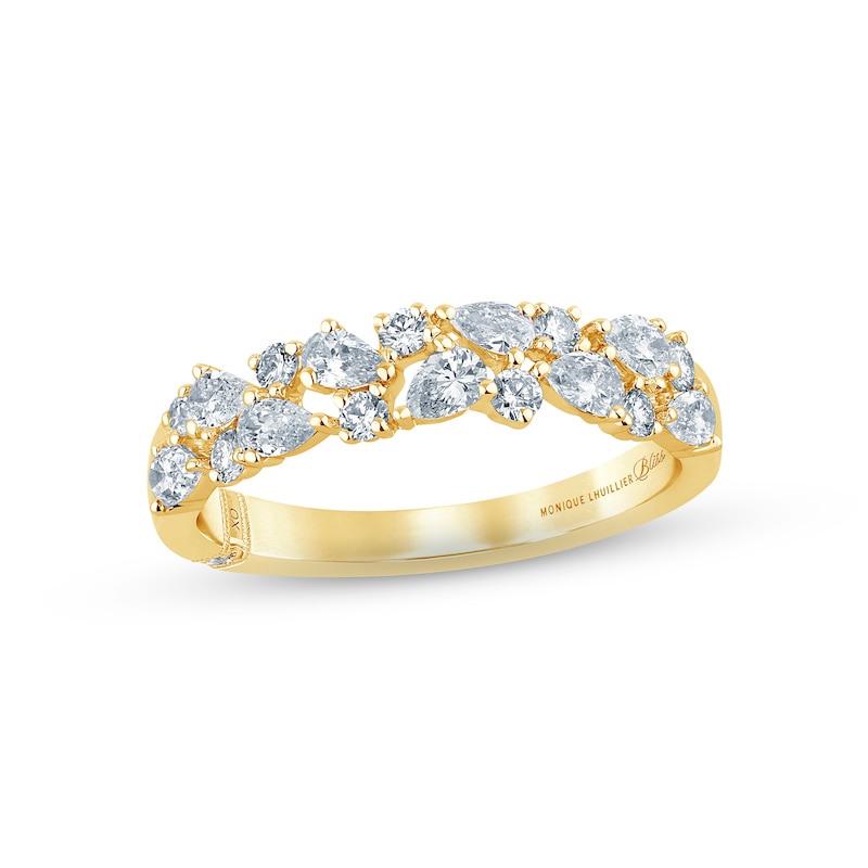 Main Image 1 of Monique Lhuillier Bliss Diamond Anniversary Band 3/4 ct tw Pear & Round-cut 18K Yellow Gold