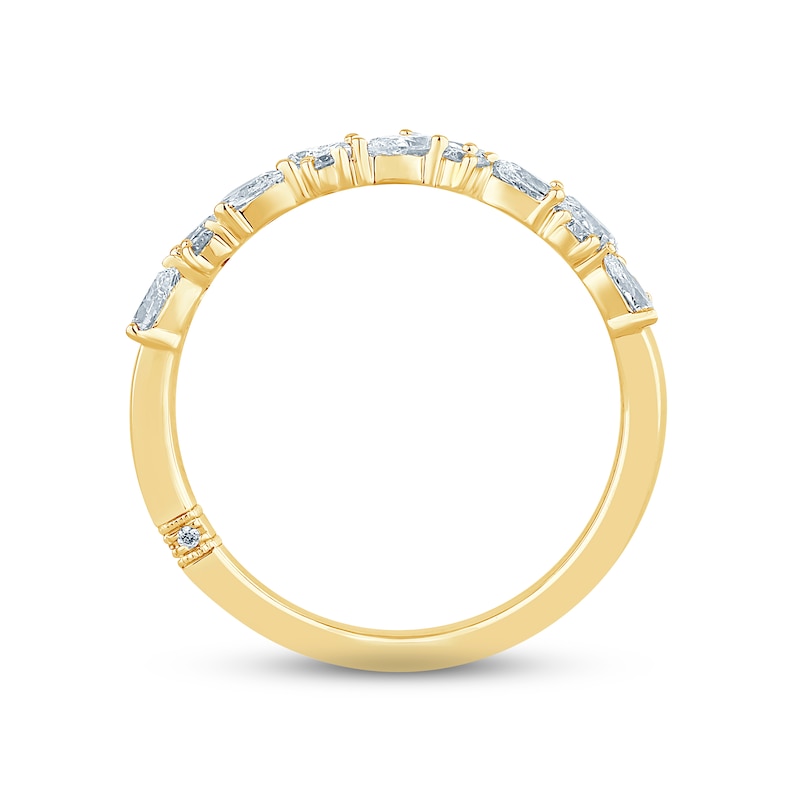 Main Image 4 of Monique Lhuillier Bliss Diamond Anniversary Band 3/4 ct tw Pear & Round-cut 18K Yellow Gold