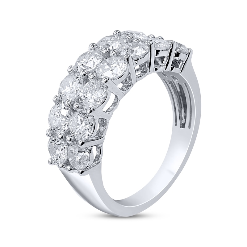 Main Image 2 of Diamond Two-Row Anniversary Band 3 ct tw Round-cut 14K White Gold