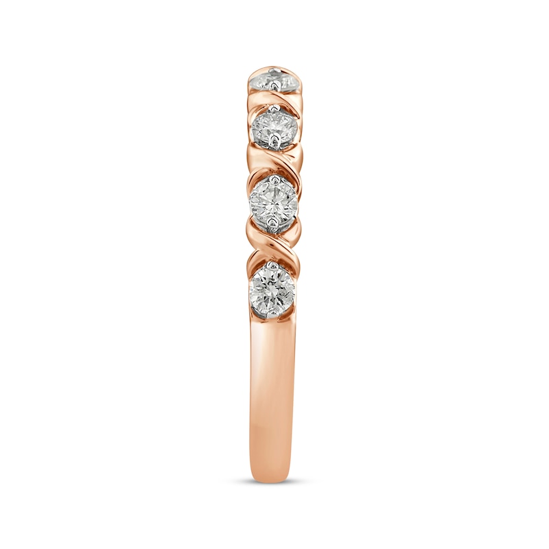 Main Image 2 of XO from KAY Round-Cut Diamond Anniversary Band 1/2 ct tw 14K Rose Gold