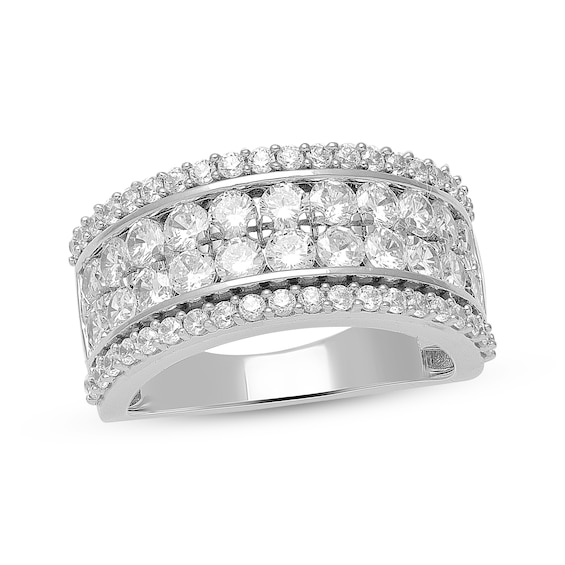 Round-Cut Diamond Four-Row Anniversary Band 2 ct tw 10K White Gold