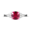 Thumbnail Image 3 of Cushion-Cut Lab-Created Ruby & White Lab-Created Sapphire Ring Sterling Silver