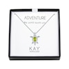 Thumbnail Image 0 of Pear-Shaped Peridot & White Lab-Created Sapphire Turtle Necklace Sterling Silver 18"