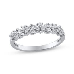 Adore Diamond Marquise-Frame Anniversary Ring 1/3 ct tw 14K White Gold