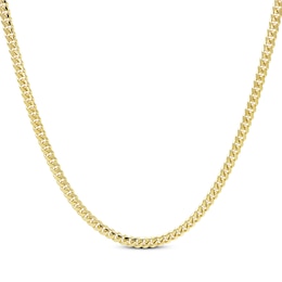 Solid Miami Cuban Curb Chain Necklace 3.3mm 14K Yellow Gold 22&quot;