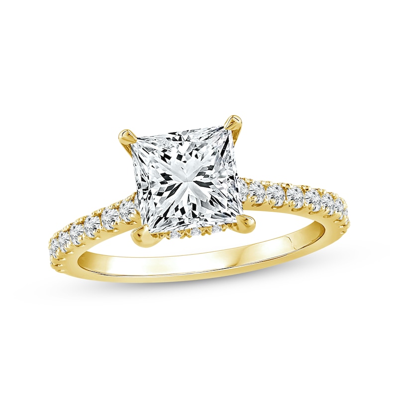 Lab-Grown Diamonds by KAY Princess-Cut Engagement Ring 1-1/4 ct tw 14K Yellow Gold