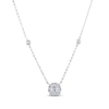 Thumbnail Image 1 of Diamond Halo Station Necklace 1 ct tw 14K White Gold 18.5&quot;