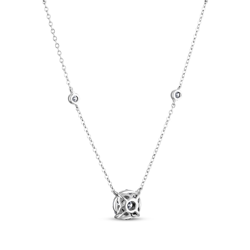 Main Image 3 of Diamond Halo Station Necklace 1 ct tw 14K White Gold 18.5&quot;