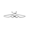 Thumbnail Image 1 of Black & White Diamond Dog Mom Infinity Bolo Bracelet 1/20 ct tw Sterling Silver