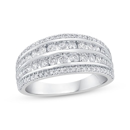 Diamond Four-Row Anniversary Ring 1 ct tw 14K White Gold