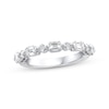 Thumbnail Image 0 of Emerald & Round-Cut Diamond Anniversary Ring 1 ct tw 14K White Gold