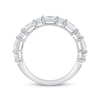 Thumbnail Image 2 of Emerald & Round-Cut Diamond Anniversary Ring 1 ct tw 14K White Gold