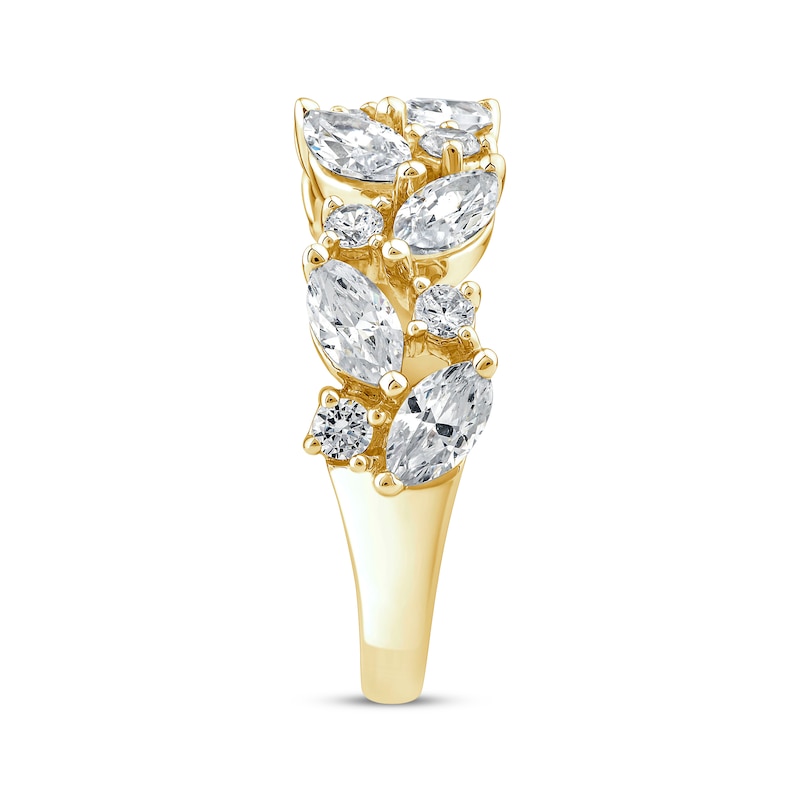 Main Image 2 of Marquise & Round-Cut Diamond Alternating Anniversary Ring 2 ct tw 14K Yellow Gold