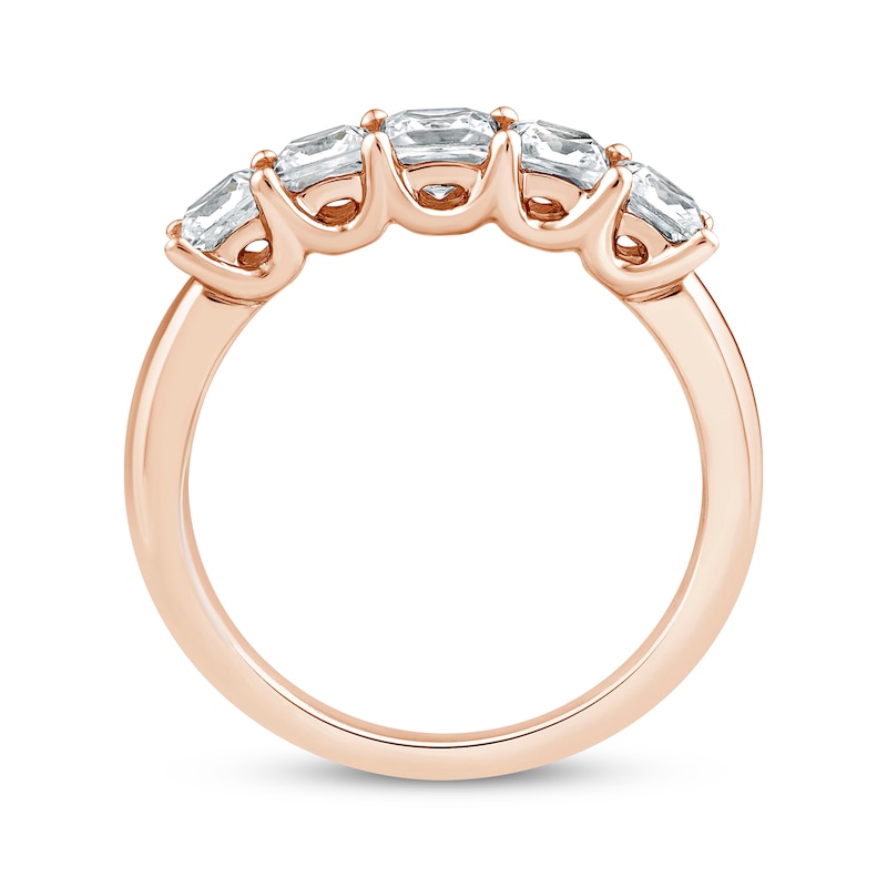 Main Image 2 of Princess-Cut Five-Stone Anniversary Ring 1-1/2 ct tw 14K Rose Gold