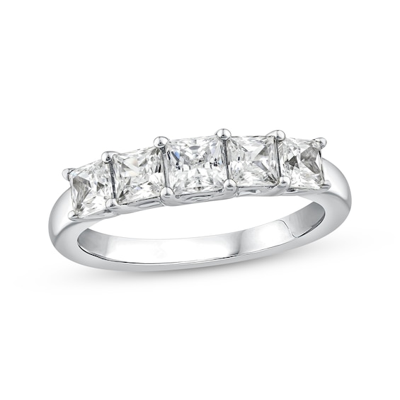 Princess-Cut Five-Stone Anniversary Ring 1-1/2 ct tw 14K White Gold