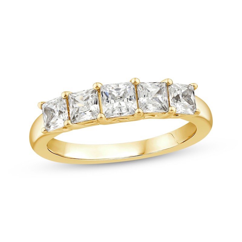 Main Image 1 of Princess-Cut Five-Stone Anniversary Ring 1-1/2 ct tw 14K Yellow Gold