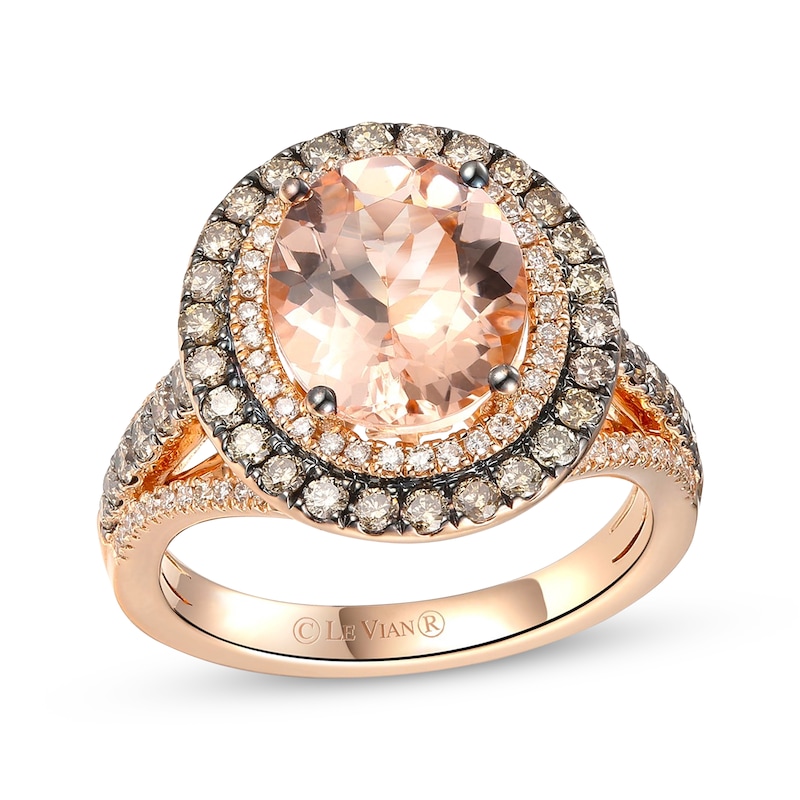 Le Vian Oval-Cut Morganite Ring 7/8 ct tw Diamonds 14K Strawberry Gold