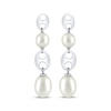 Thumbnail Image 1 of Cultured Pearl & Link Drop Earrings Sterling Silver