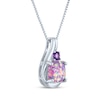 Thumbnail Image 1 of Cushion-Cut Lavender Lab-Created Opal & Amethyst Swirl Necklace Sterling Silver 18"