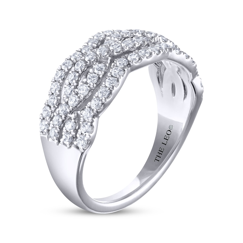 Main Image 2 of THE LEO Diamond Scalloped Twist Anniversary Band 3/4 ct tw 14K White Gold