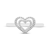 Thumbnail Image 1 of Believe in Love Diamond Double Heart Ring 1/10 ct tw Sterling Silver