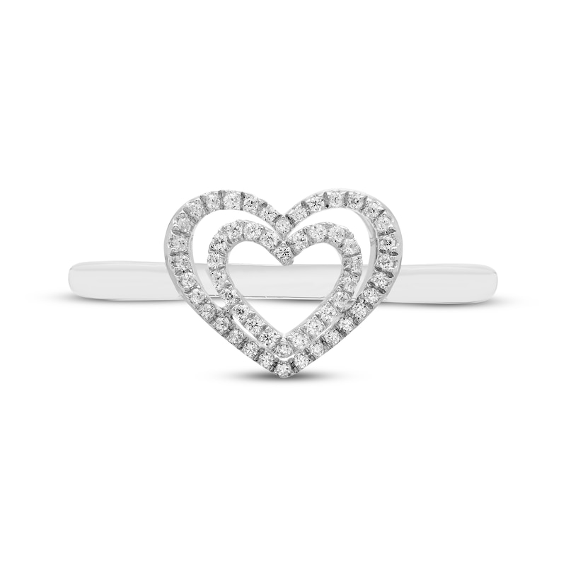 Believe in Love Diamond Double Heart Ring 1/10 ct tw Sterling Silver