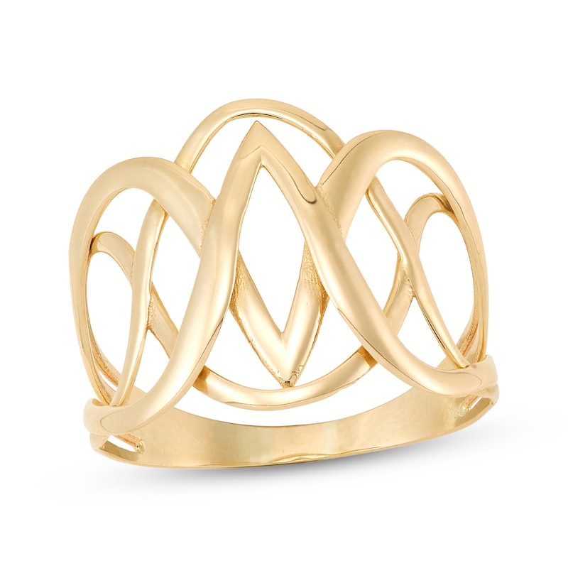 Main Image 1 of Openwork Angles Ring 10K Yellow Gold