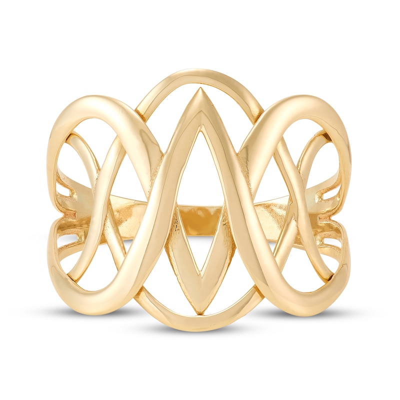 Main Image 3 of Openwork Angles Ring 10K Yellow Gold