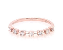 Lab-Created Diamonds by KAY Seven-Stone Anniversary Ring 1/6 ct tw 14K Rose Gold