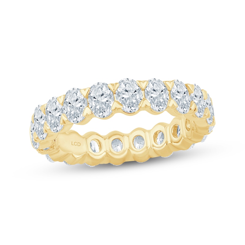 Main Image 1 of Monique Lhuillier Bliss Oval-Cut Lab-Grown Diamond Eternity Ring 3 ct tw 18K Yellow Gold