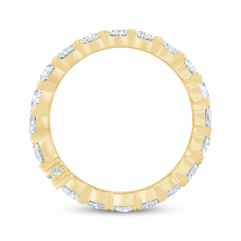 Main Image 3 of Monique Lhuillier Bliss Oval-Cut Lab-Grown Diamond Eternity Ring 3 ct tw 18K Yellow Gold