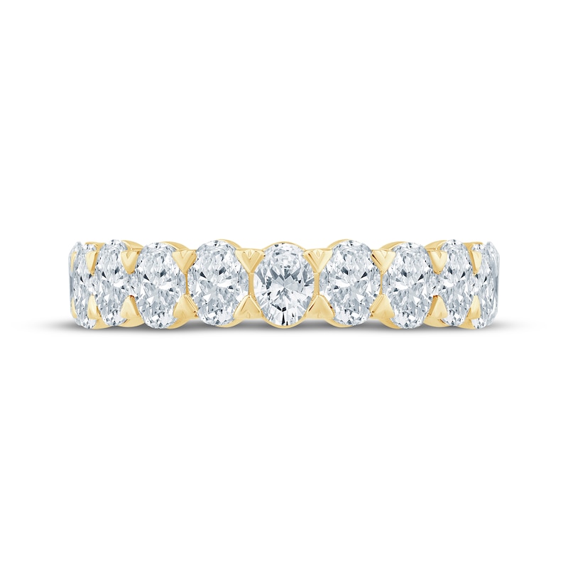 Main Image 4 of Monique Lhuillier Bliss Oval-Cut Lab-Grown Diamond Eternity Ring 3 ct tw 18K Yellow Gold